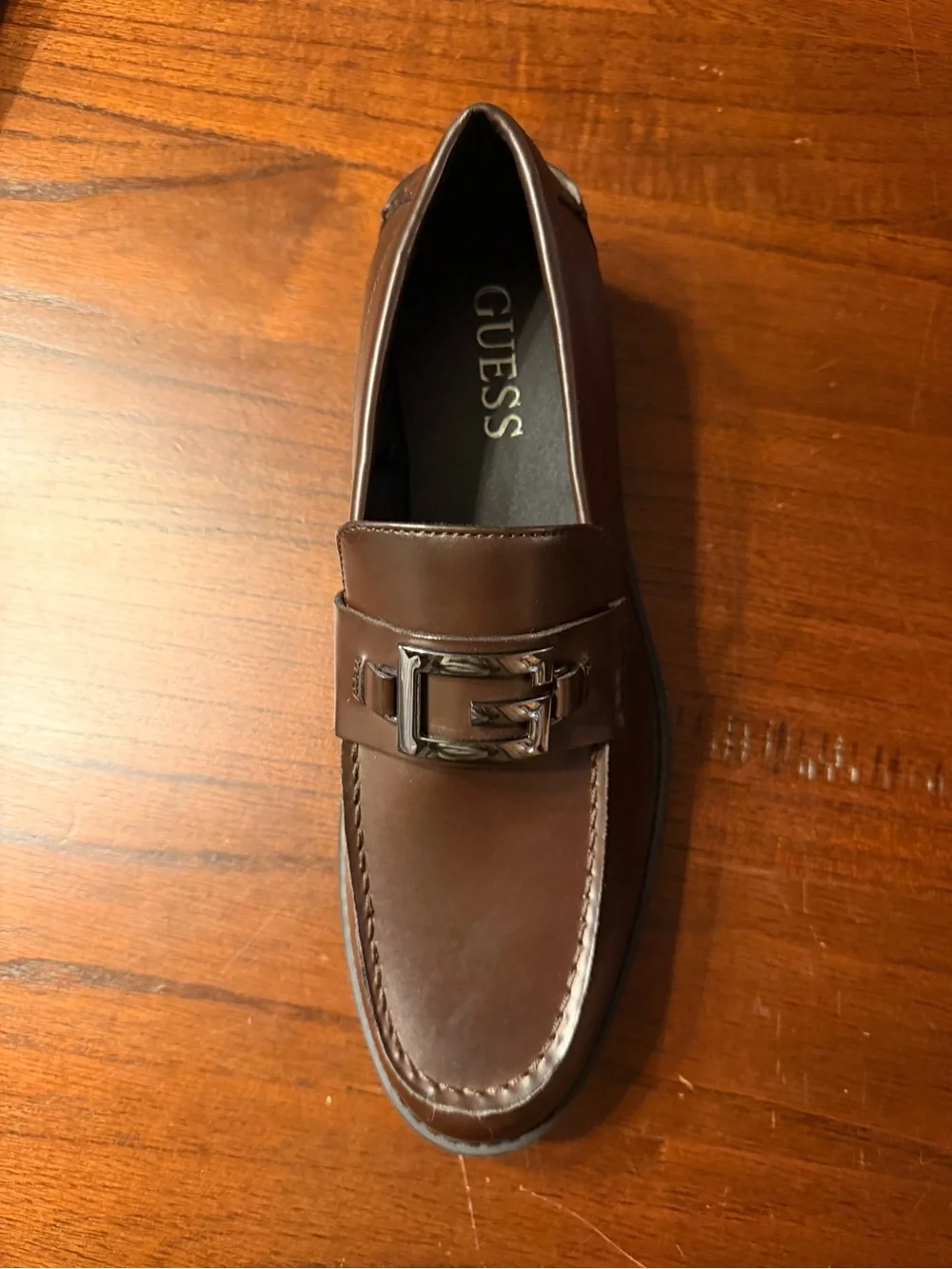 Men's Brown Leather Buckle 👞 by Guess